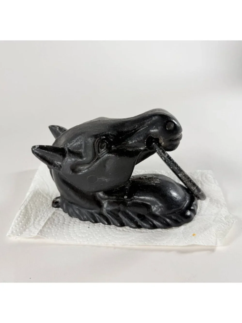 Vintage Cast Iron Horse Head Door Knocker or Hitching Post